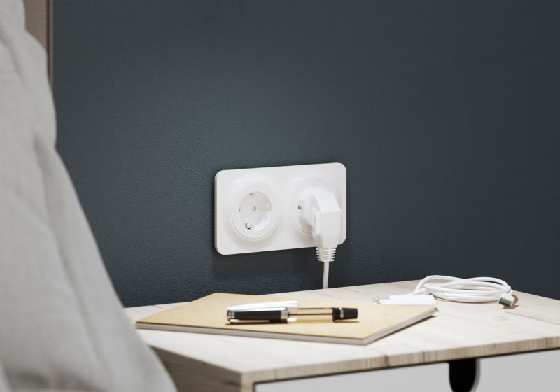 Jacobsen Espen dobbelt indbygget afbryder i hvid