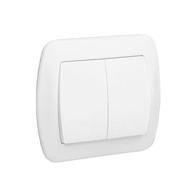 Dobbelt indbygningskontakt Kontakt-Simon Akord hvid