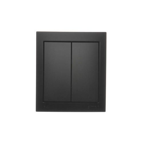 Dobbelt kontakt Kontakt-Simon Aquaclick IP44 mat-sort