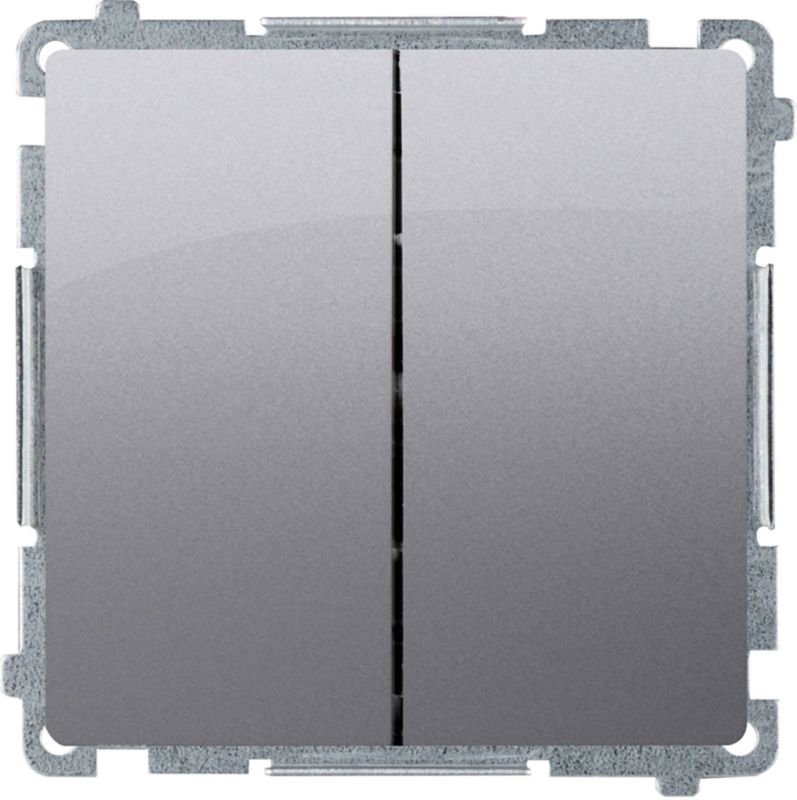 Dobbelt indbygningskontakt Kontakt-Simon Basic inox