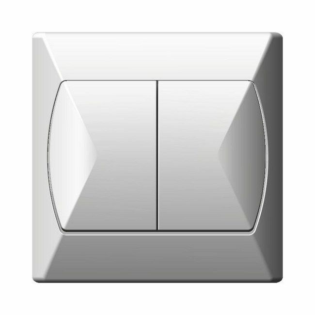 Dobbelt indbygget kontakt Ospel Akcent hvid