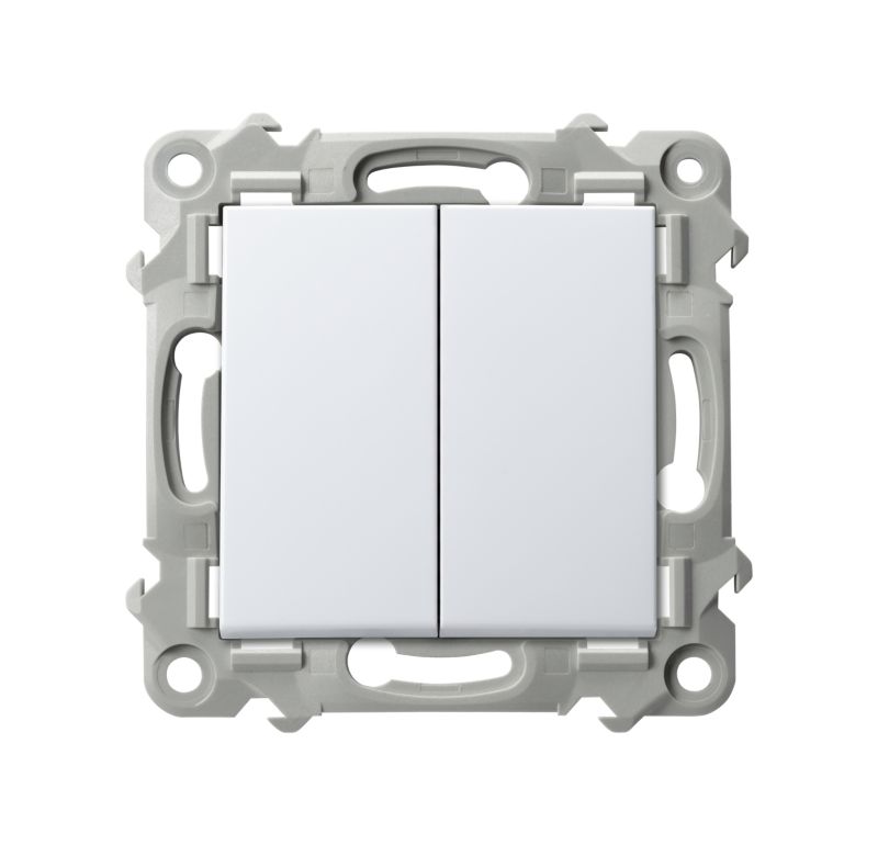 Dobbelt indbygningsafbryder Ospel Szafir hvid