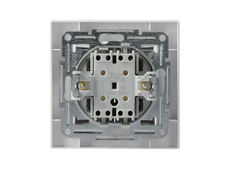 Dobbelt indbygningskontakt Schneider Electric Asfora hvid