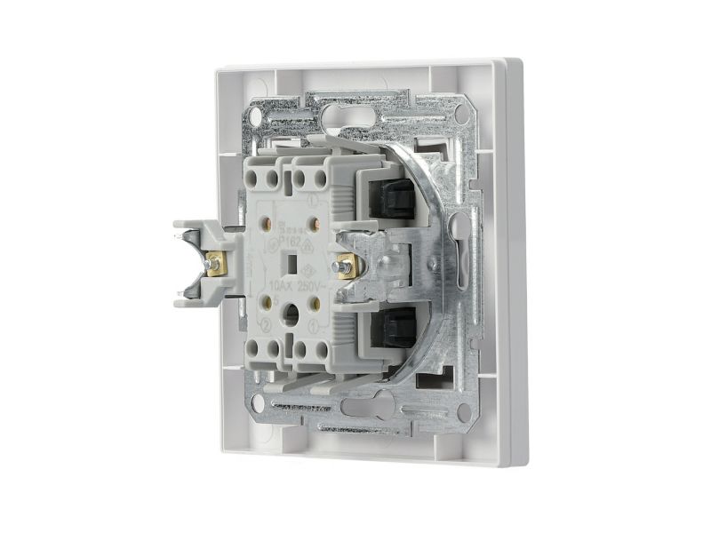 Dobbelt indbygningskontakt Schneider Electric Asfora hvid