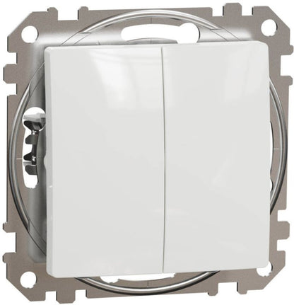Dobbelt indbygningsafbryder Schneider Electric Sedna Design&Elements hvid