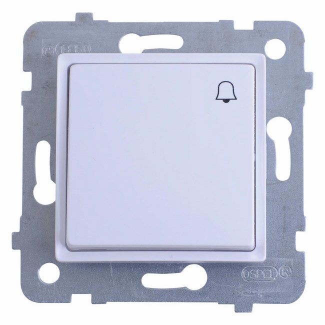 Enkelt trykknap til dørklokke Polmark Tarnów Rosa hvid