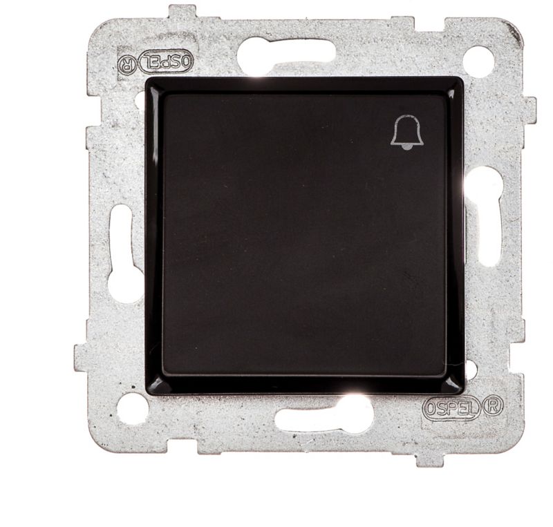 Sort enkelt trykknap til dørklokke Rosa til indbygning