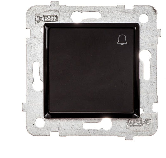 Sort enkelt trykknap til dørklokke Rosa til indbygning