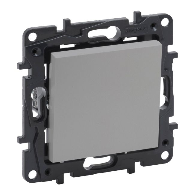 Enkelt afbryder Legrand Niloe Step aluminium