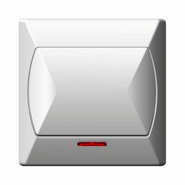 Enkelt indbygningsafbryder Ospel Akcent med hvid baggrundsbelysning