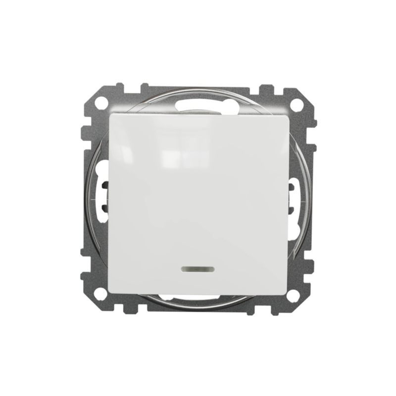 Enkelt afbryder Schneider Electric Sedna Design&Elements med belysning hvid