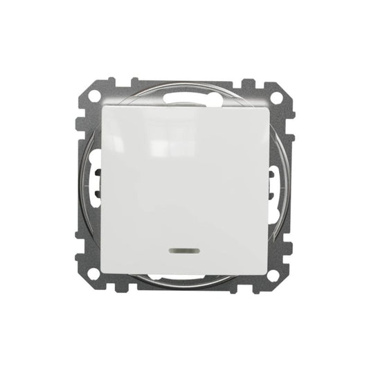 Enkelt afbryder Schneider Electric Sedna Design&Elements med belysning hvid