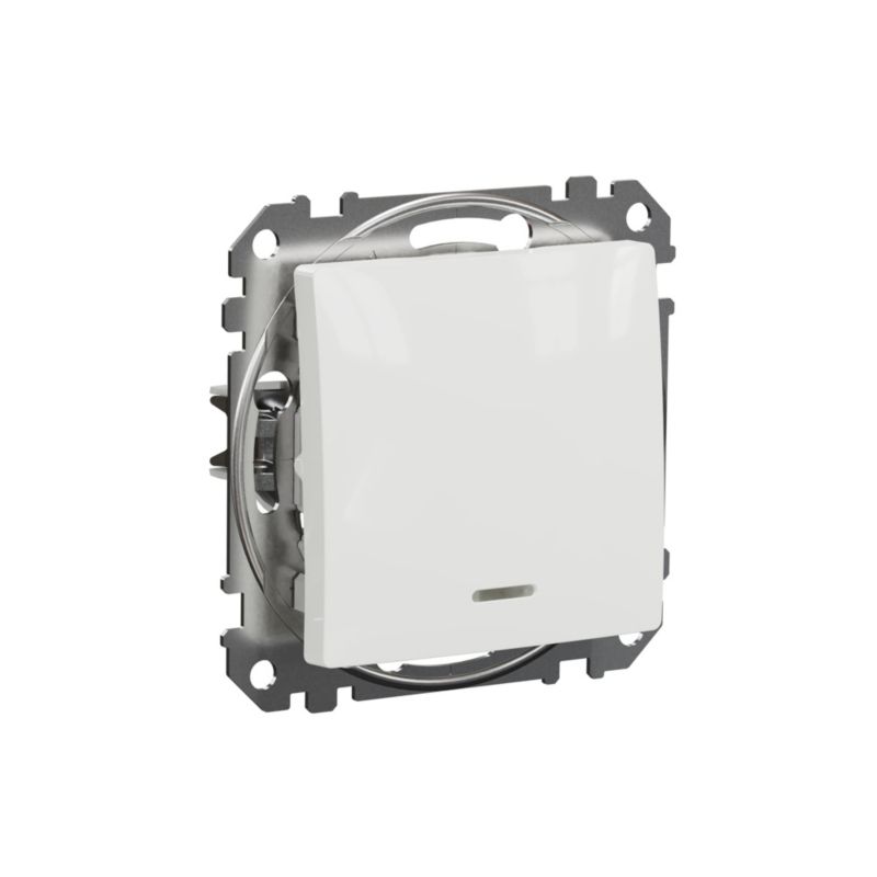 Enkelt afbryder Schneider Electric Sedna Design&Elements med belysning hvid