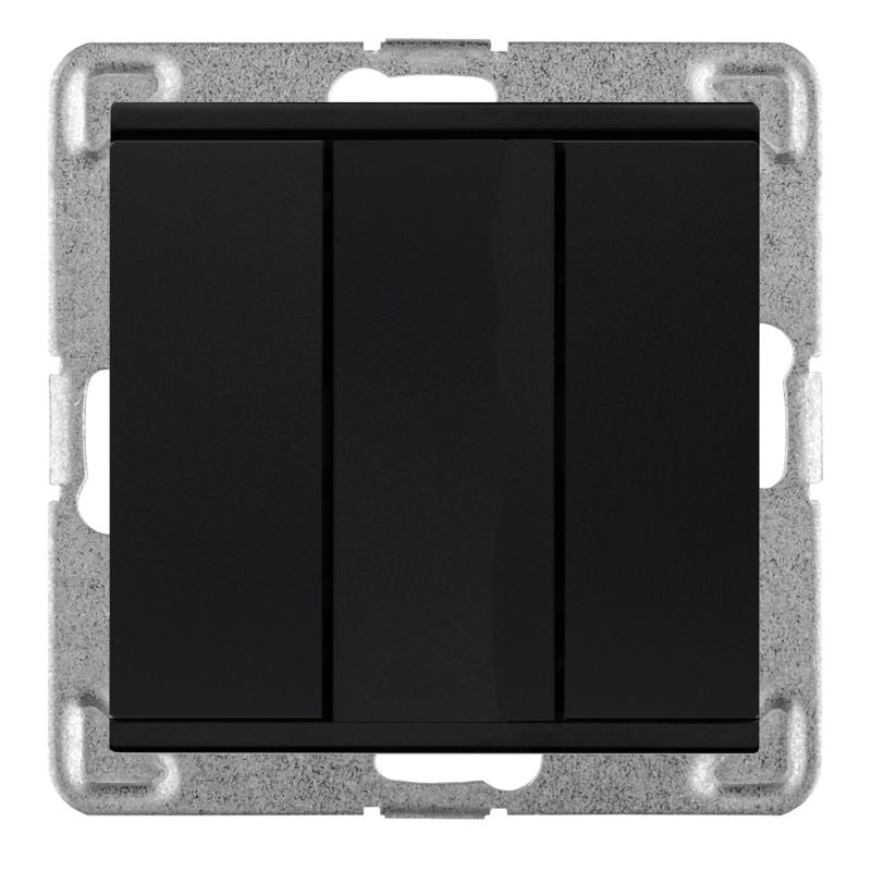 Polmark Verona tredobbelt indbygget kontakt i mat‑sort