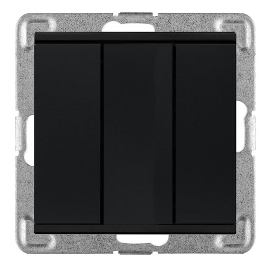 Polmark Verona tredobbelt indbygget kontakt i mat‑sort