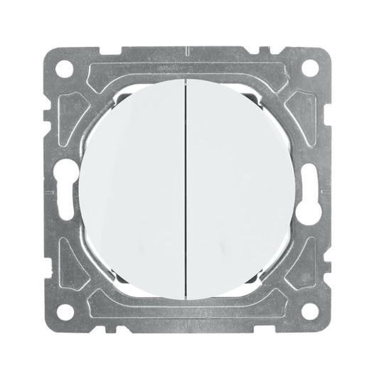Dobbelt indbygget trappeafbryder DPM Solid Oval hvid