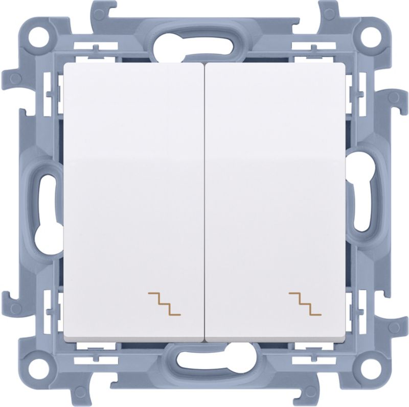 Dobbelt trappekontakt Kontakt-Simon S10 hvid