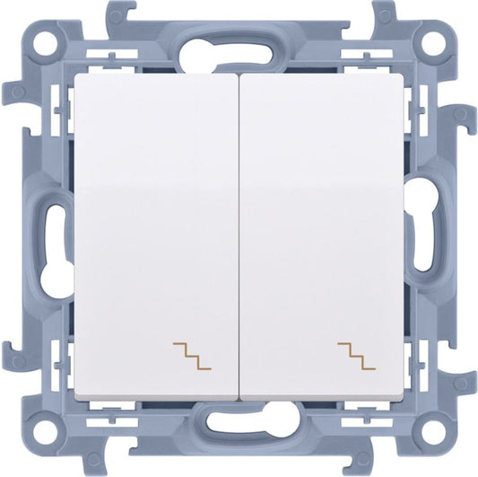 Dobbelt trappekontakt Kontakt-Simon S10 hvid