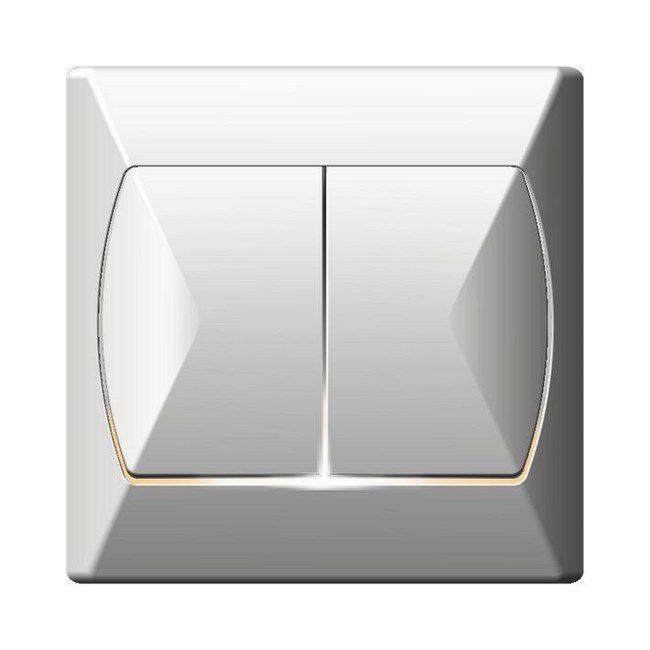 Dobbelt trappeafbryder Ospel Akcent med belysning, hvid