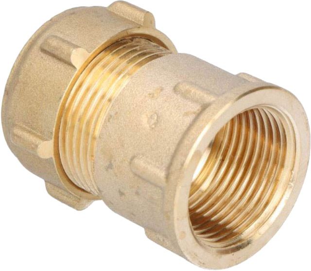 Skruet kobberkobling 18 mm x 1/2" udv. gevind