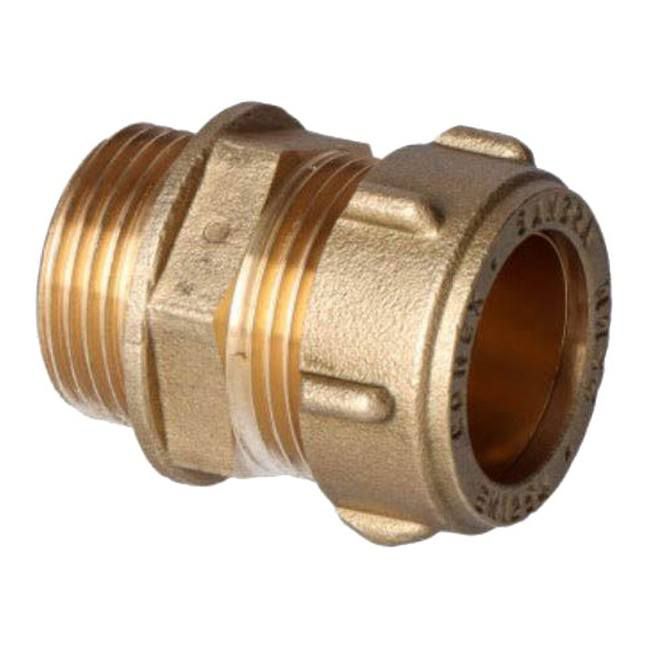 Skruet kobberkobling 22 mm x 3/4" udv. gevind