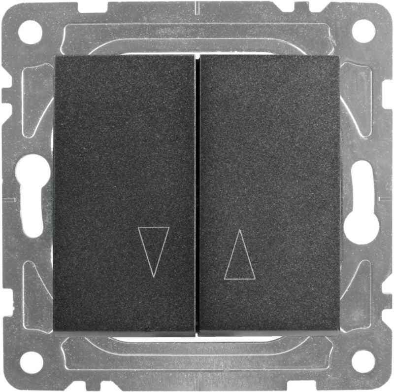 Indbygningsjalousi-kontakt Dpm Quad mat-sort