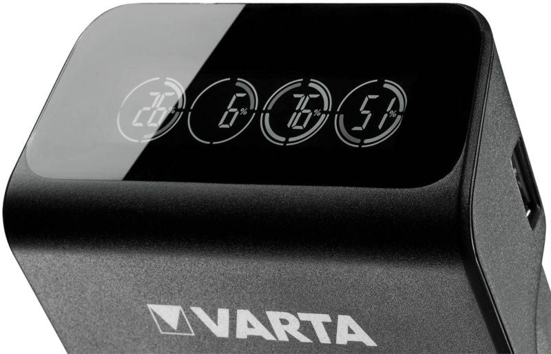 VARTA LCD PLUG Charger+ oplader med 4 x AA 2100 mAh