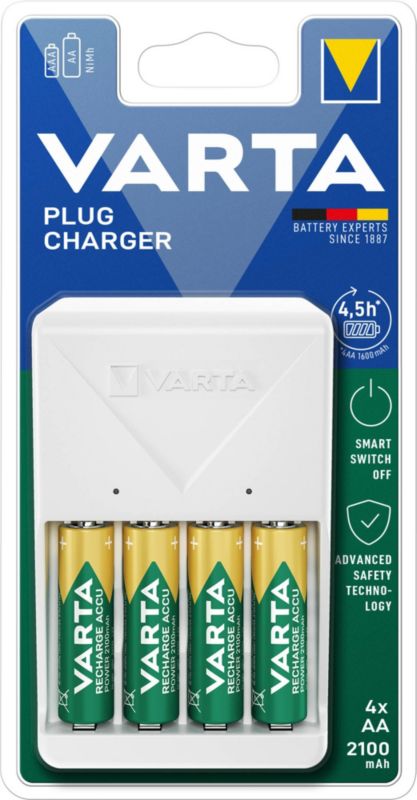 Varta Plug Charger oplader til 4 x A-batterier