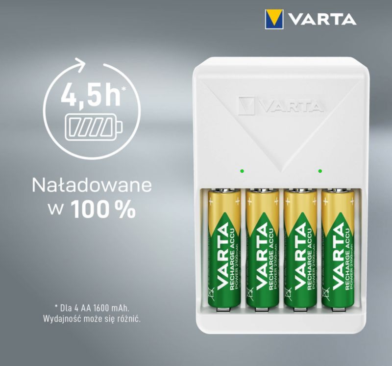 Varta Plug Charger oplader til 4 x A-batterier