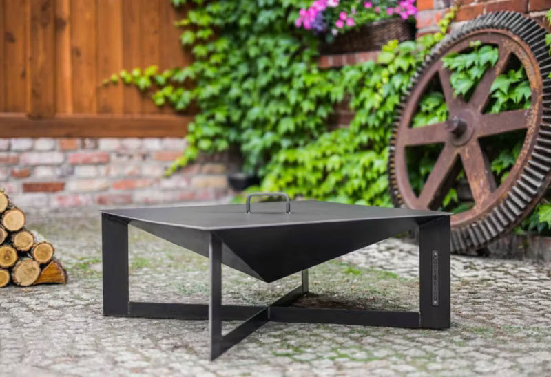 Låg til Bålfad 70x70 cm Sort Stål