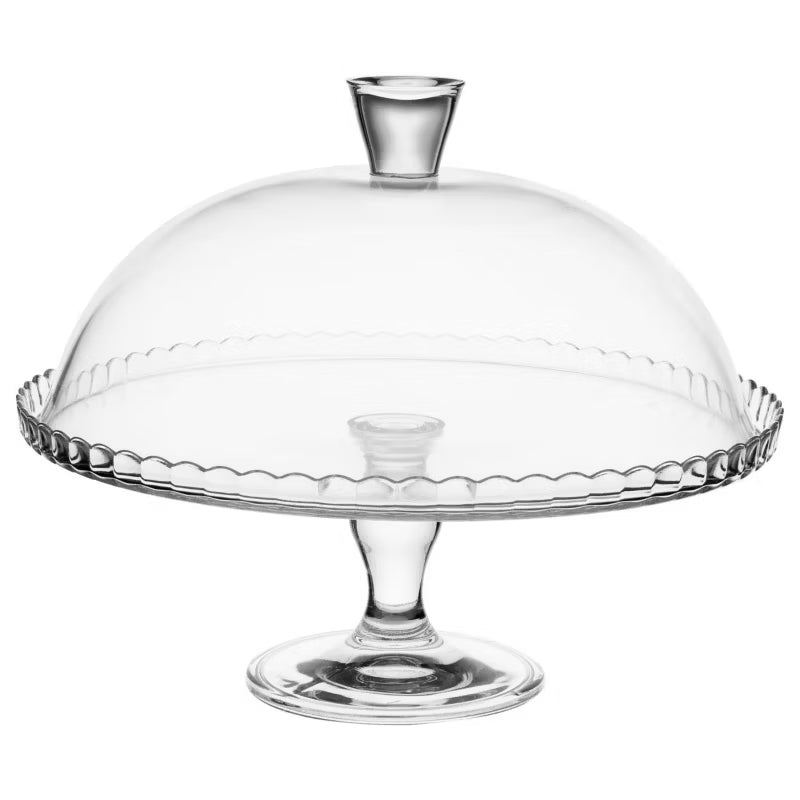 Lagkagefad Lara 32 cm med Glaslåg Klar Glas