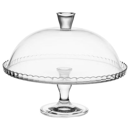 Lagkagefad Lara 32 cm med Glaslåg Klar Glas