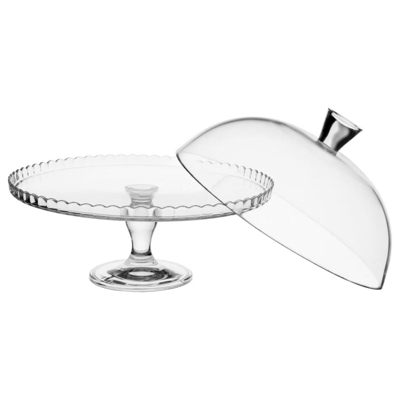 Lagkagefad Lara 32 cm med Glaslåg Klar Glas