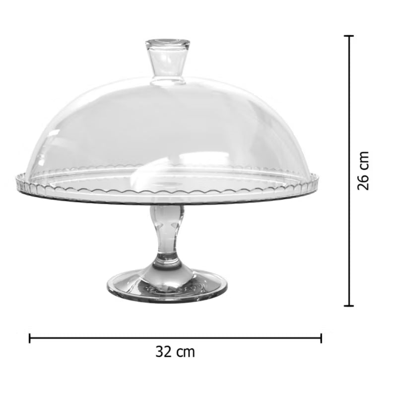 Lagkagefad Lara 32 cm med Glaslåg Klar Glas
