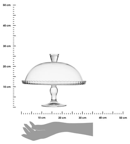 Lagkagefad Lara 32 cm med Glaslåg Klar Glas