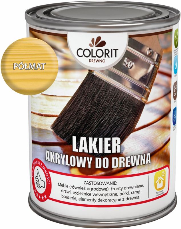 Colorit akryl lak til træ halvmat klar 0,75 l