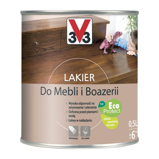 V33 møbellak klar satin 0,5 l