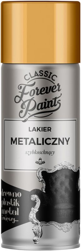 Forever Paints hurtigttørrende metalisk lak 400 ml i guld