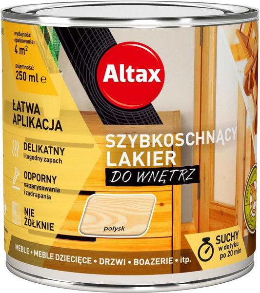 Altax hurtigtørrende klar lak med højglans 0,25 l