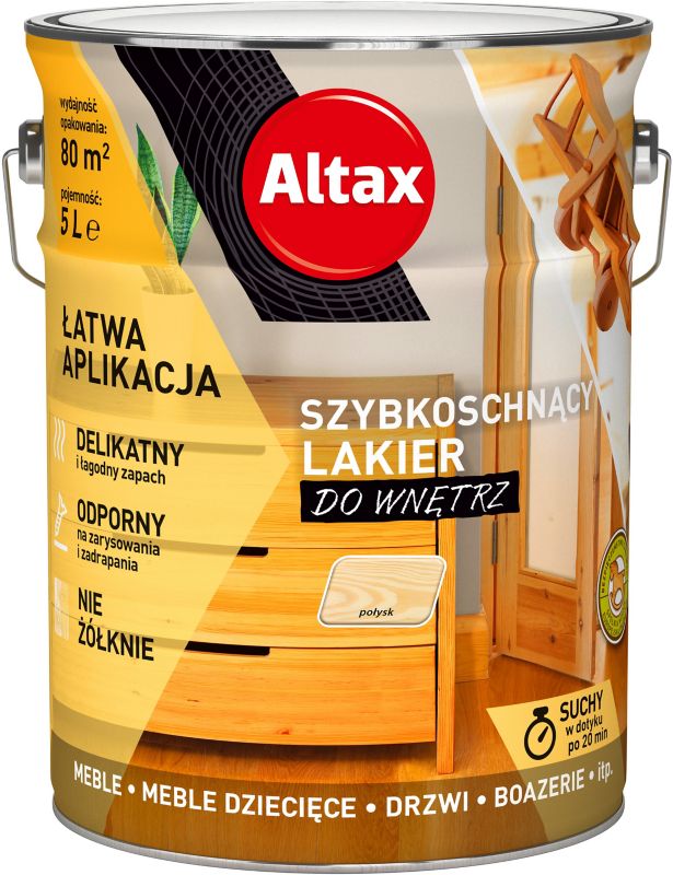 Altax hurtigtørrende klar lak med glans 5 l