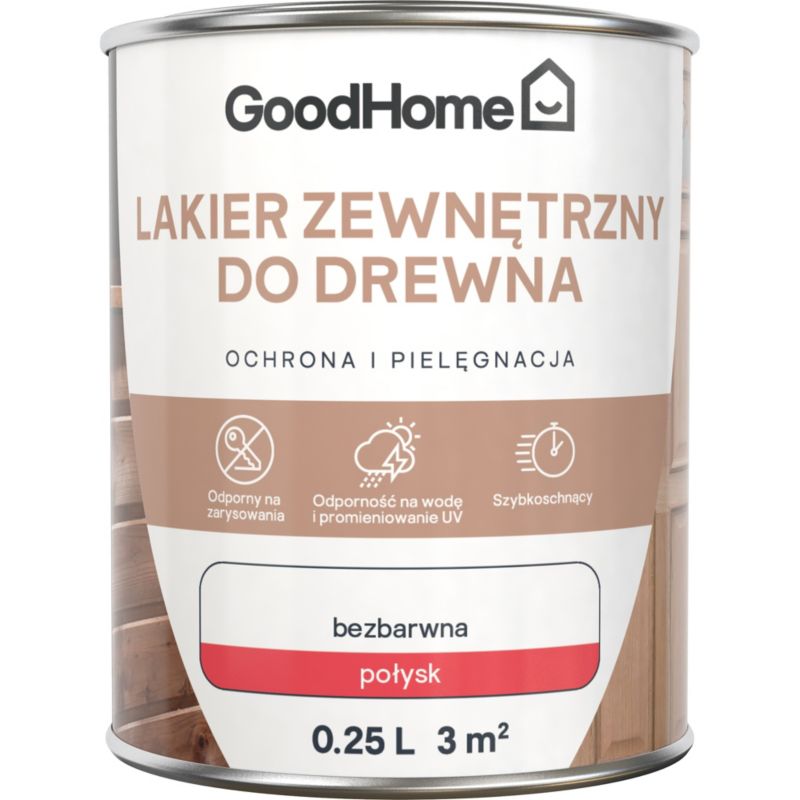 GoodHome udendørs lak, klar højglans 2,5 l