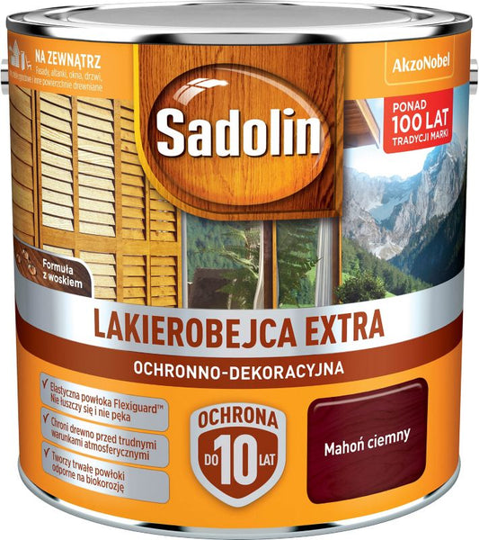 Sadolin Extra lakbejdse i mørk mahogni 2,5 l