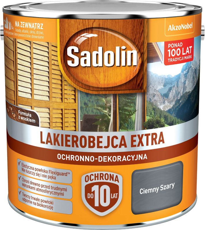 Sadolin Extra lakbejdse i mørkegrå 2,5 l
