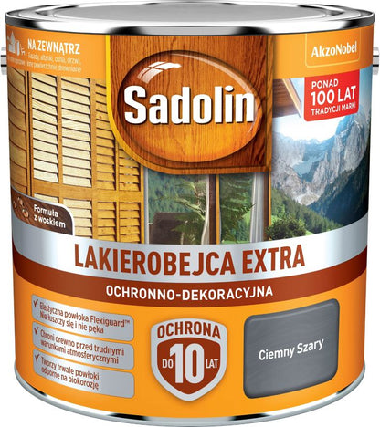 Sadolin Extra lakbejdse i mørkegrå 2,5 l