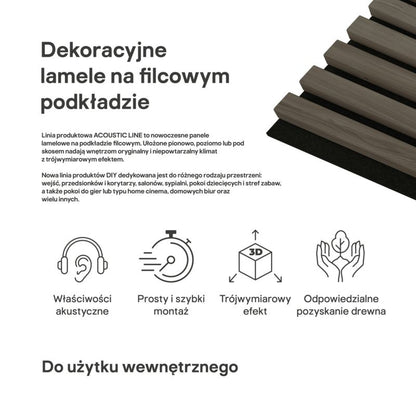 Stegu Acoustic Line væglamel 265 x 24,5 cm beige / sort - 1 stk