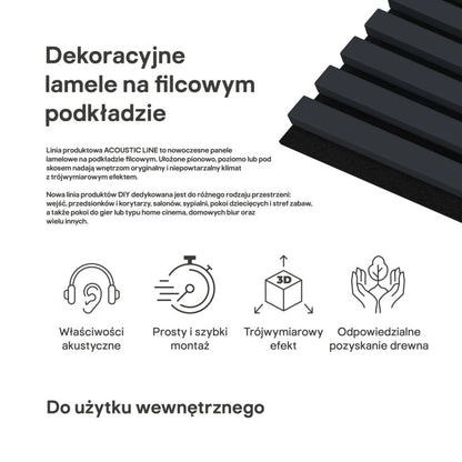 Stegu Acoustic Line væglamel 265 x 24,5 cm navy blå / sort - 1 stk.