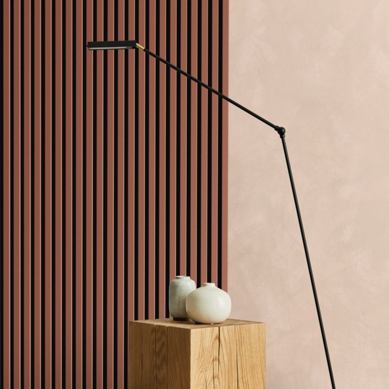 Stegu Acoustic Line væglamel 265 x 24,5 cm terrakotta/mat-sort – 1 stk.