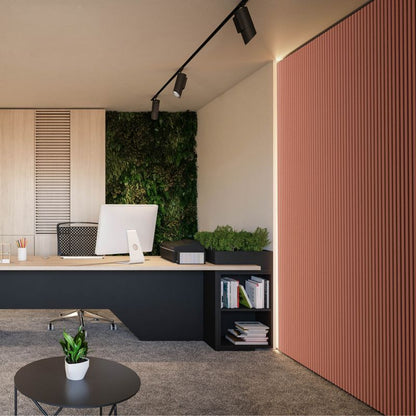 Stegu Acoustic Line væglamel 265 x 24,5 cm terrakotta/mat-sort – 1 stk.