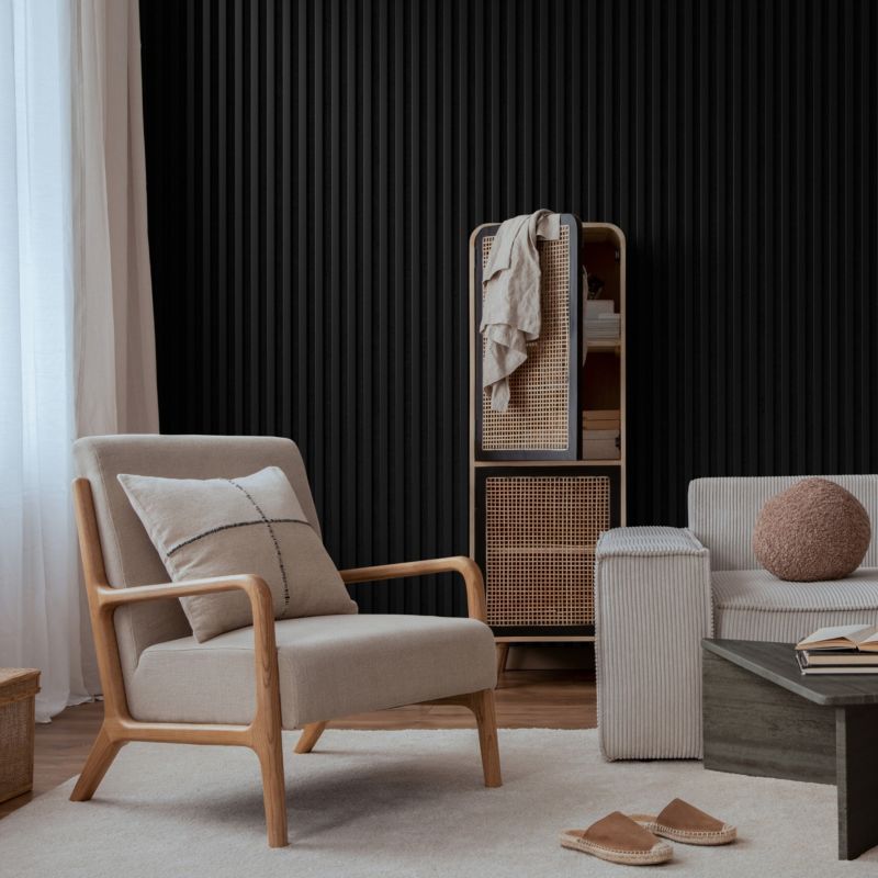 Stegu Linea ACOUSTIC PROline akustiske væglamel 120 x 60,5 cm mat-sort / mat-sort - 1 stk