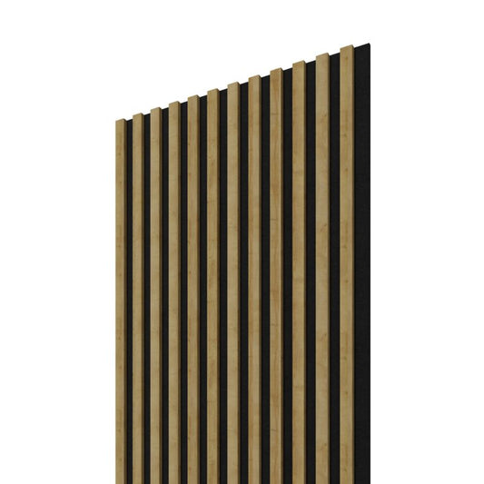 Stegu Linea ACOUSTIC PROline akustisk væglamel 240 x 60,5 cm eg/mat-sort - 1 stk.
